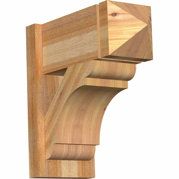 Ekena Millwork 8 in. x 18 in. x 18 in. Olympic Arts and Crafts Rough Sawn Western Red Cedar Outlooker