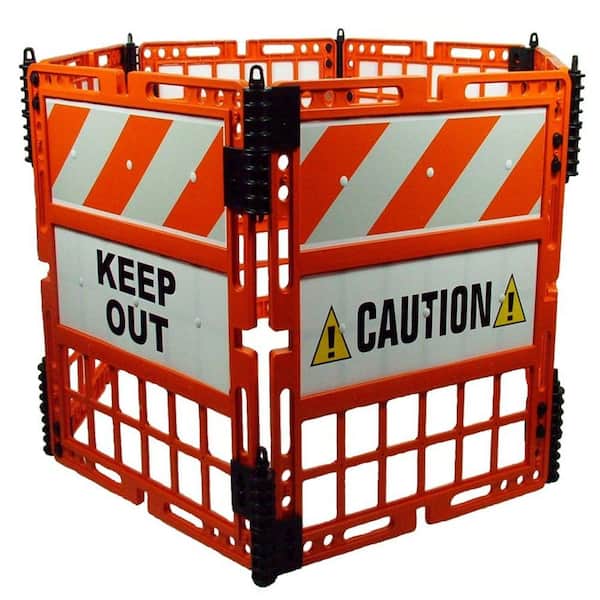 Three D Traffic Works WorkGard Orange 6 Panel Construction Barrier with Reflective Panels and Signs