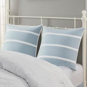 Crystal Beach Blue Cotton Euro Sham