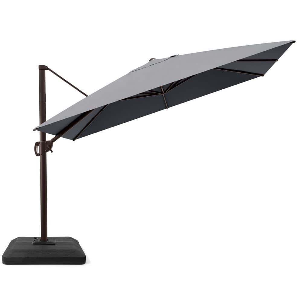 11x 9 ft. Rotatable Outdoor Cantilever Umbrella with 6-Level Angle Adjustment Patio Umbrella with Base for Patio in Gray price history on PriceWatchPro