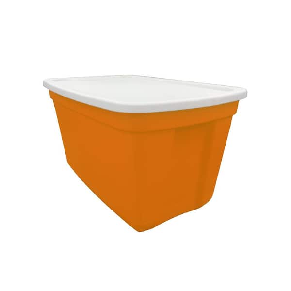 Edge Plastics 20 Gal Storage Bin Orange/White