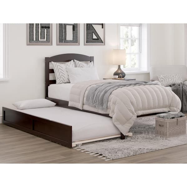 AFI Warren, Solid Wood Platform Bed with Twin Trundle, Twin, Espresso