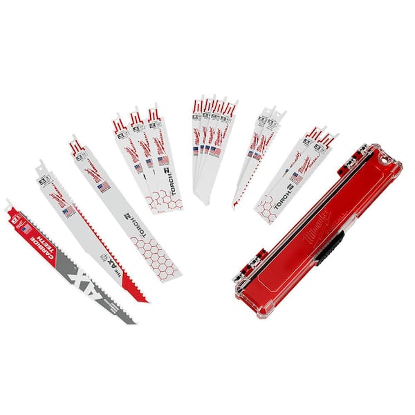 Milwaukee SAWZALL 9 in. 5 TPI Bi-Metal Reciprocating Saw Blade Set W/Carbide AX Blade (14-Piece)