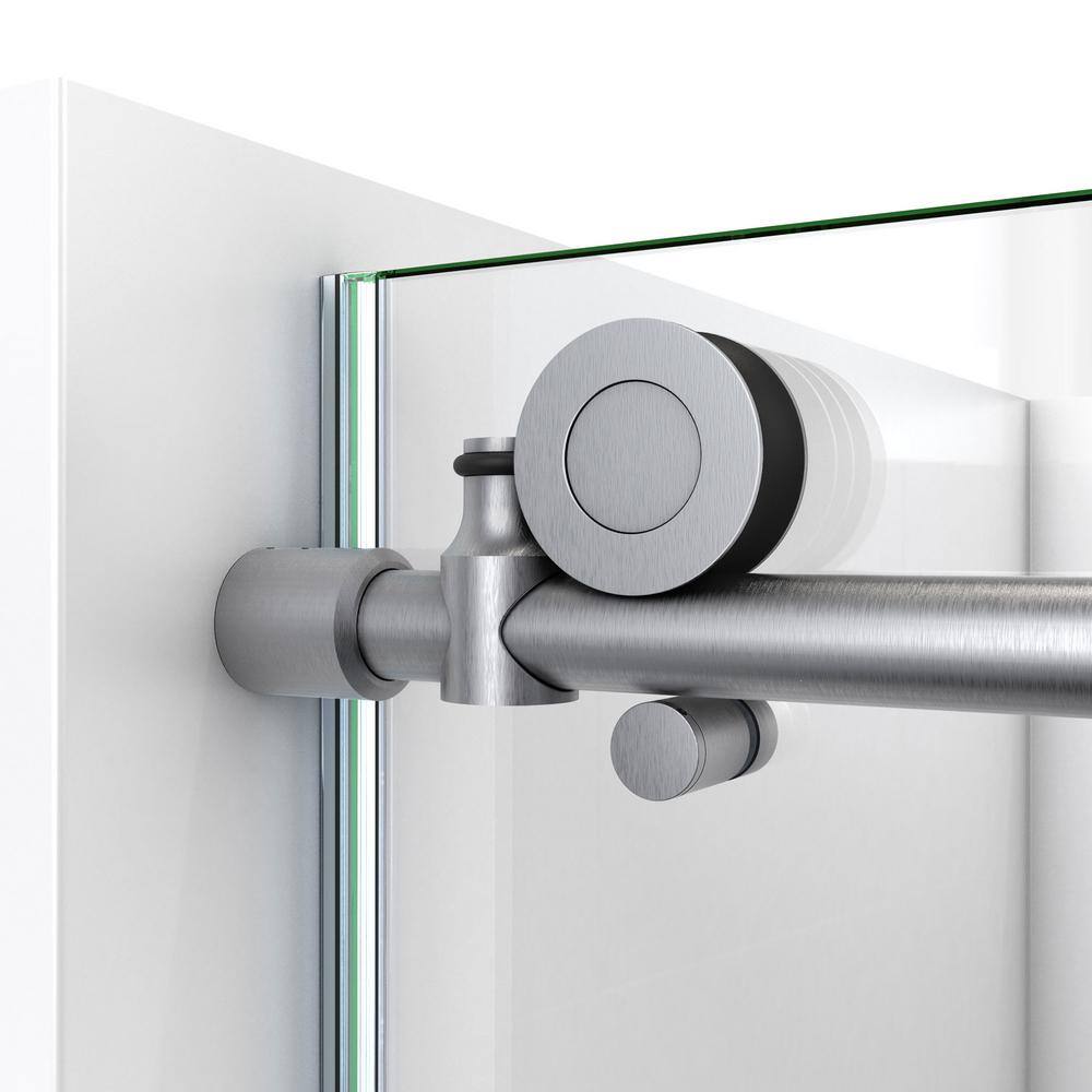 72.38" Clear Glass Frameless Sliding Shower Enclosure with Stainless Steel Hardware