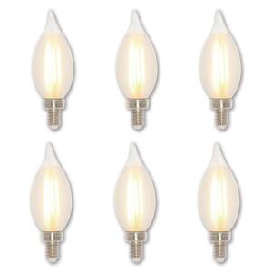 60-Watt Equivalent C11 Dimmable Glowescent Edison LED Light Bulb Soft White Light (6-Pack)