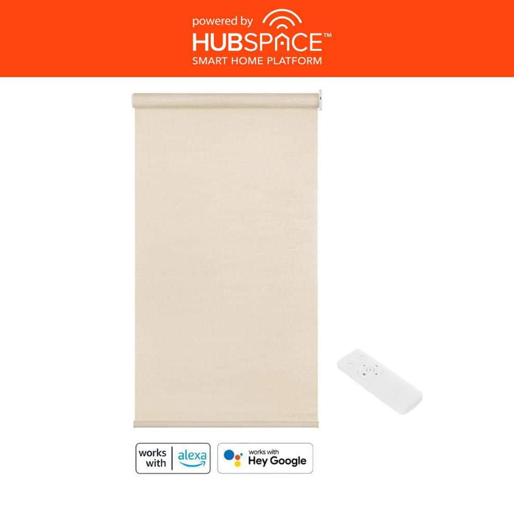 Linen Cordless Light Filtering Polyester Fabric Smart Roller Shades 34 in. x 72 in. L Powered by Hubspace (No Gateway) price history on PriceWatchPro