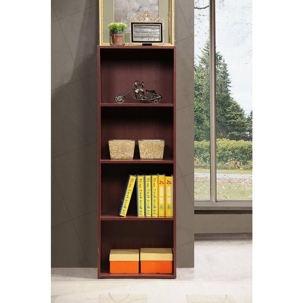 Mahogany Kids Toy Storage Bookcase with Doors and Cubes