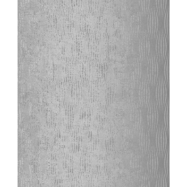 Brewster Falsetto Silver Wave Paper Strippable Roll Wallpaper (Covers 56.4 sq. ft.)