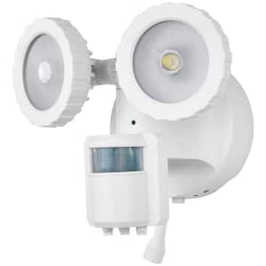180-Degree White Solar Powered Motion Activated Outdoor Integrated LED Flood Light