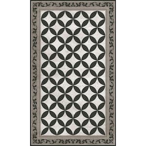 Decorative Black and Beige 20 in. x 34 in. Laminated Kitchen Mat
