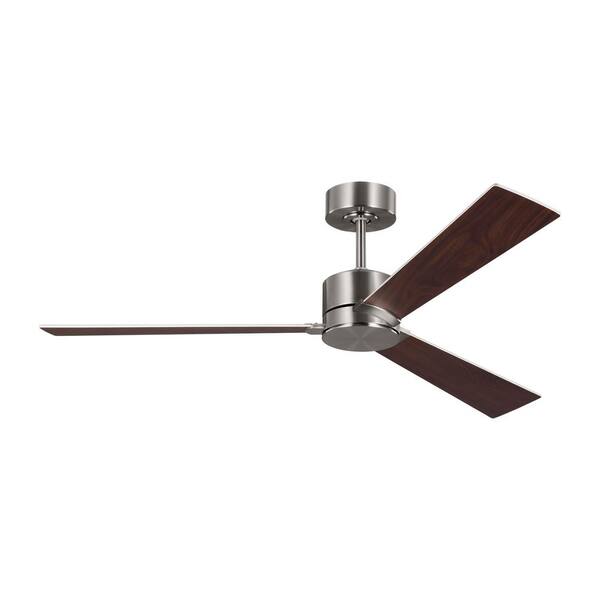 Generation Lighting Rozzen 52 in. Modern Brushed Steel Ceiling Fan