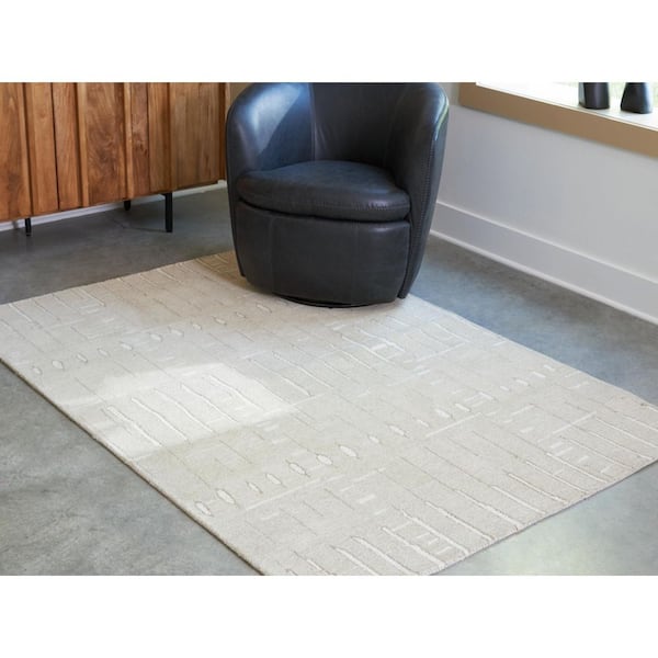 Wolbert 5 ft. x 7 ft. Beige Abstract Area Rug