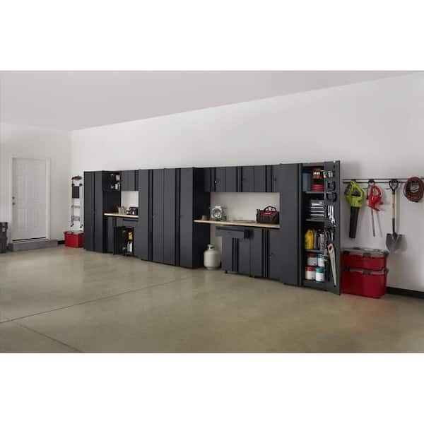 Husky 15-Piece Regular Duty Welded Steel Garage Storage System in Black (242 in. W x 75 in. H x 19.6 in. D)