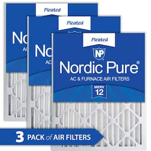 Nordic Pure 16x22x1 Exact MERV 12 Pleated AC Furnace Air Filters 3 Pack 