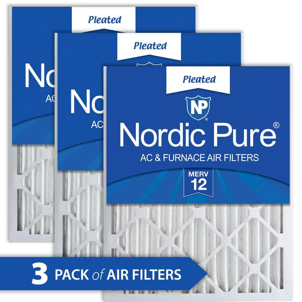 Nordic Pure 20 in. x 24 in. x 2 in. Allergen Pleated MERV 12 Air Filter (3-Pack)