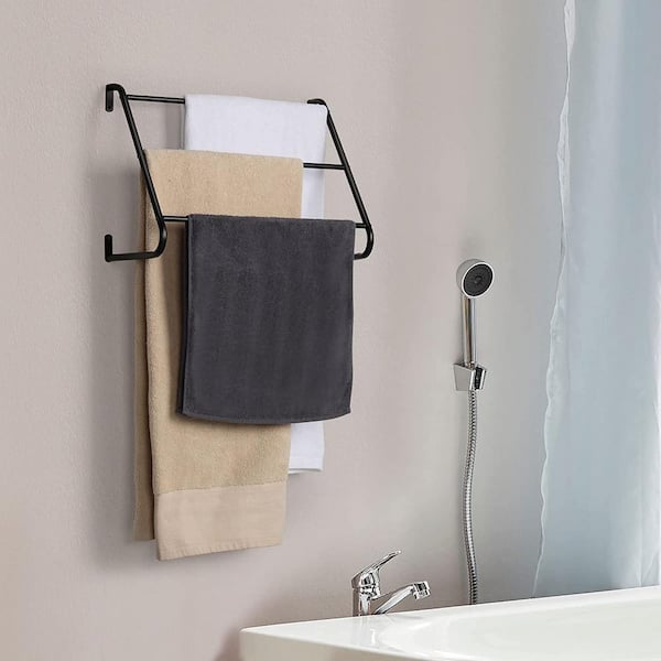 Towel Bar Bathroom Bath Towel Holder Rack Storage Wall Mounted Leather Handtowel  Hook Minimalist Hooks Laundry Room Decor Storage Decor 