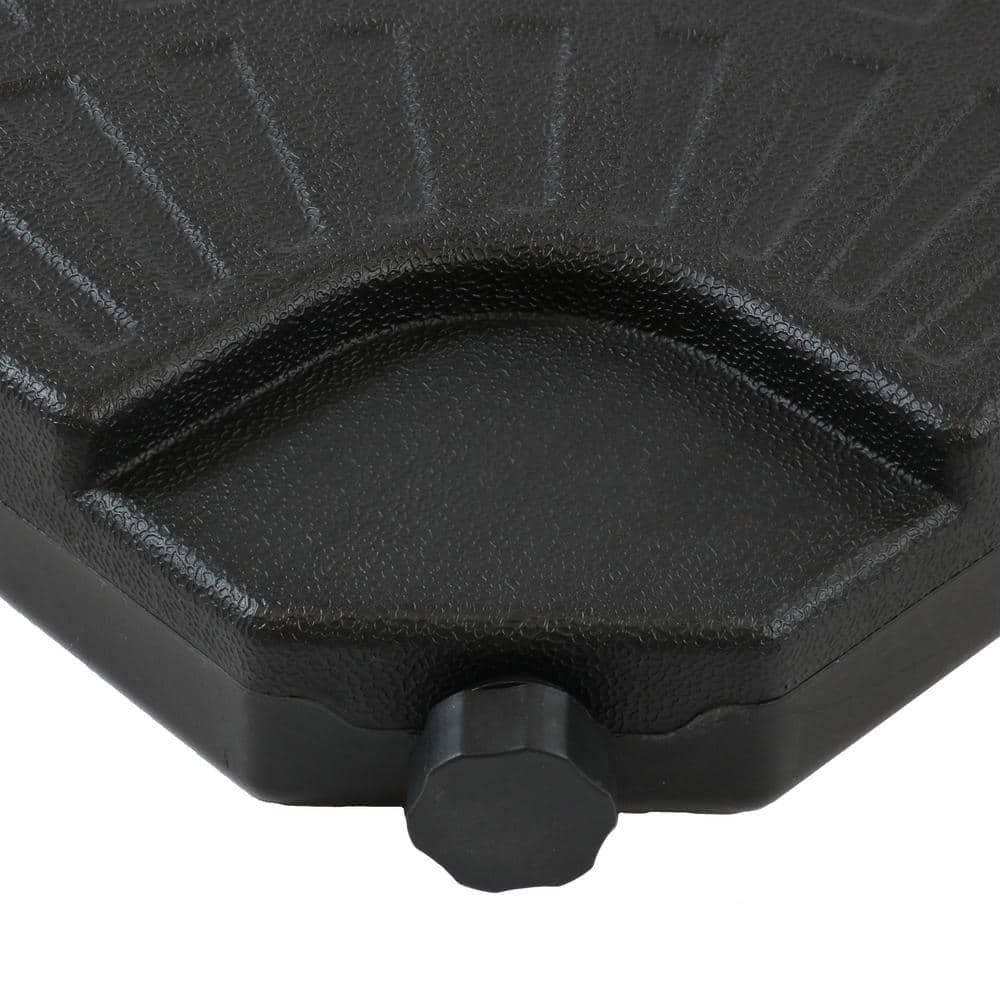 Heavy-Duty Black Plastic Cantilever Umbrella Base Weights Set