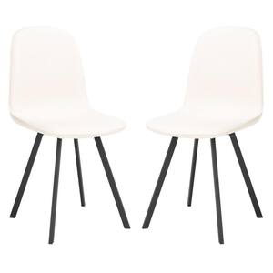 Ellery Beige/Black 17.32 in. Wood Dining Chair Set of 2