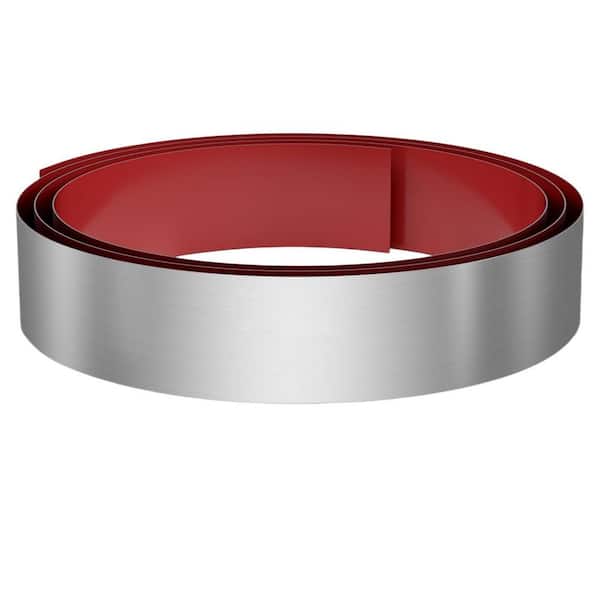 4-in W x 102-in H in Brushed Nickel Stainless Steel Self-Adhesive Toe Kick Cover for Cabinets, Doors and Kitchen Islands
