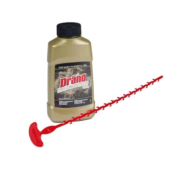  Drano Gel Drain Clog Remover and Cleaner 16oz and Snake Plus  Tool 23 inches, Unclogs tough blockages, Commercial Line : Health &  Household