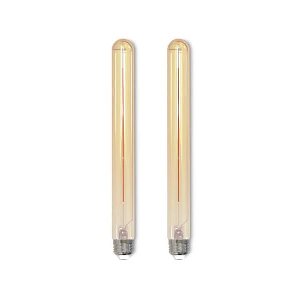 Bulbrite 40-Watt Equivalent Amber Light T9 Long (E26) Medium Screw Base Dimmable Antique LED Light Bulb (2 Pack)