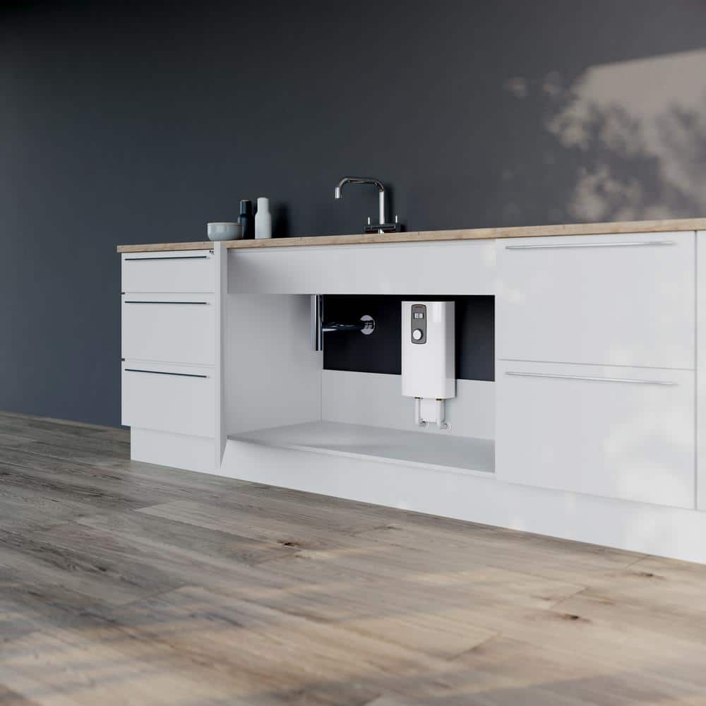 Compact White Electric Tankless Water Heater for Under Sink