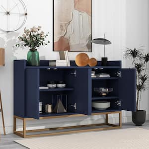 Antique Blue Green Modern Sideboard Storage Wooden Cabinet with Adjustable Shelf