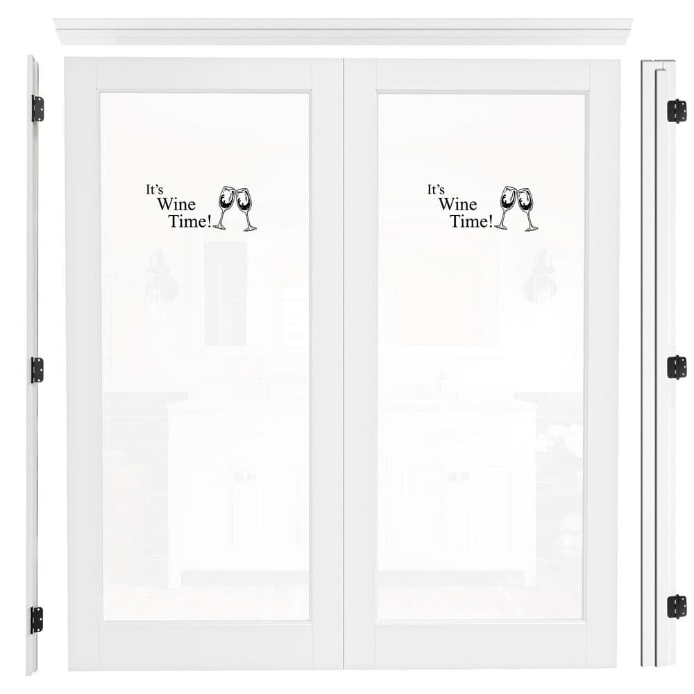ARK DESIGN 72 in. x 80 in. 1-Lite Clear Glass Universal-Hand White ...