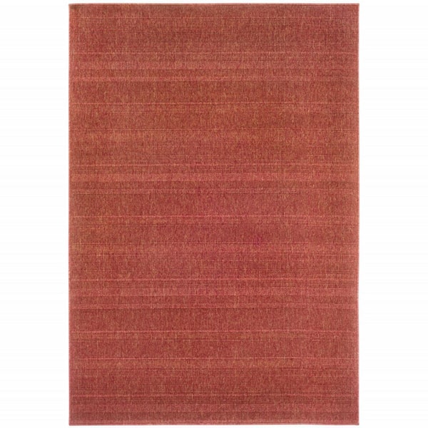 HomeRoots Red 4 ft. x 6 ft. Loomed Polypropylene Rectangle Indoor/Outdoor Area Rug