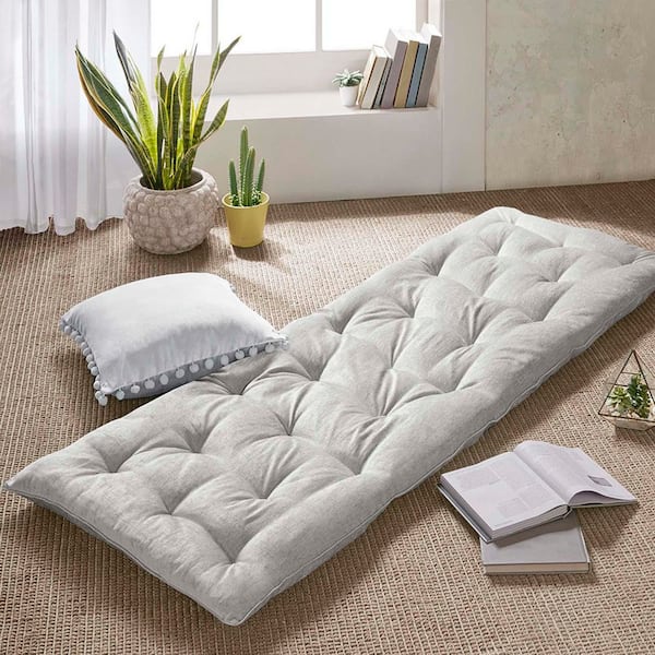 Grey 74 in. L x 27 in. W Poly Chenille Light Weight Lounge Floor