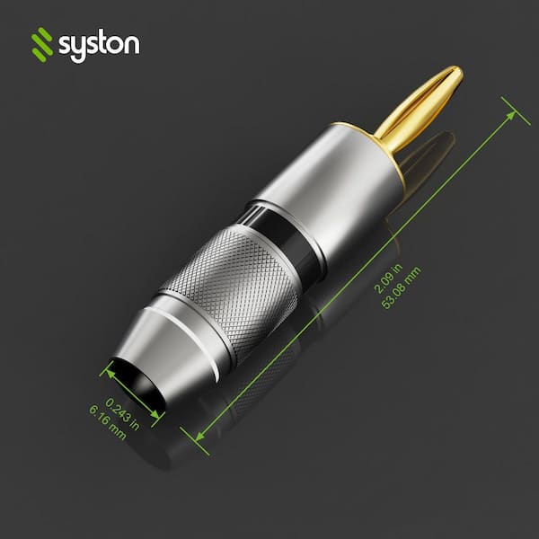 Banana Plugs in Black, Gold Plated Pure Copper, Closed Screw Type for Speaker Wire, Amplifiers and Sound System 24-Pack