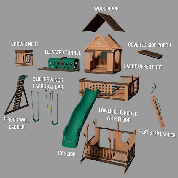 Backyard Discovery Woodridge Elite All Cedar Swing Set Playset