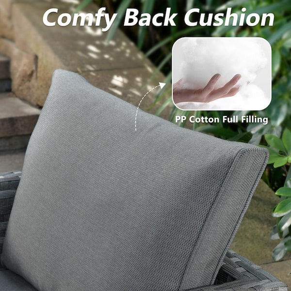 XIZZI Jasmine 12-Piece Wicker Outdoor Sectional Set with Dark Gray