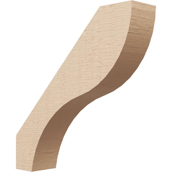 Ekena Millwork 3 in. x 14 in. x 14 in. Geneva Rough Cedar Woodgrain Timberthane Polyurethane Knee Brace, Primed