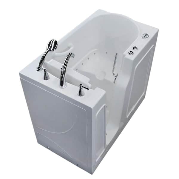 Universal Tubs Nova Heated 3.9 ft. Walk-In Air Jetted Tub in White with Chrome Trim