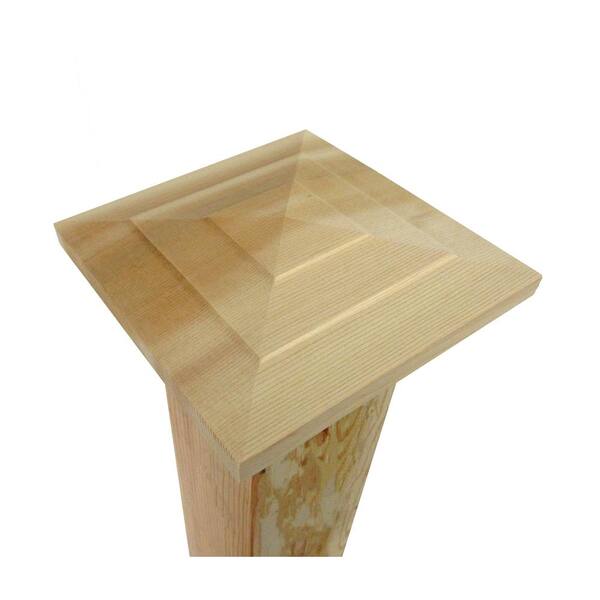 4 in. x 4 in. Step-Out Pyramid Cedar Post Cap