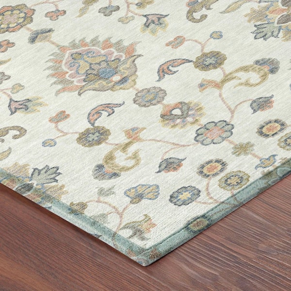 Chantille Machine Washable Indoor/Outdoor Abstract ACN2585 Ivory 8 ft. x 10 ft. Area Rug