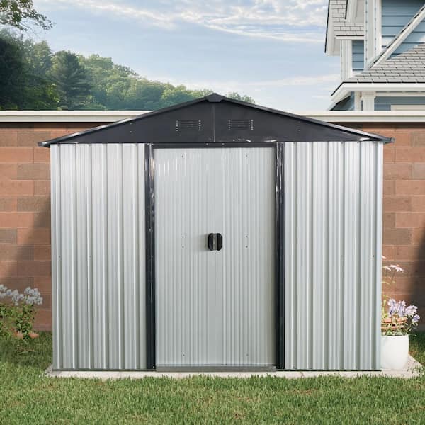 Storhaus 8 ft. W x 4 ft. D Outdoor Metal Storage Shed with Window