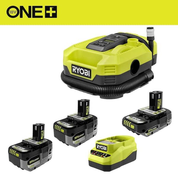 ONE+ 18V HIGH PERFORMANCE Kit w/ (2) 4.0 Ah Batteries, 2.0 Ah Battery, Charger, & FREE ONE+ 18V Cordless Inflator