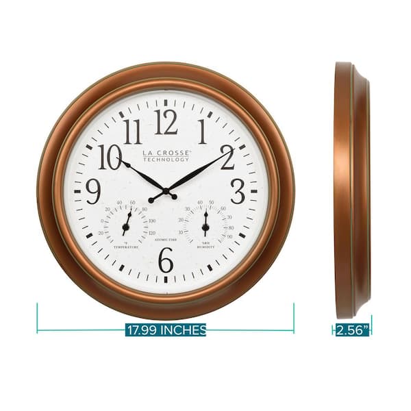 La Crosse Technology 18 in. Indoor and Outdoor Copper Atomic