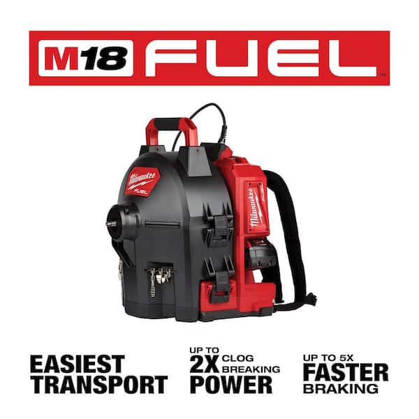 M18 Fuel 18-Volt Lithium-Ion Brushless Cordless Drain Cleaning 3/8 in. Switch Pack Sectional Drum System Kit