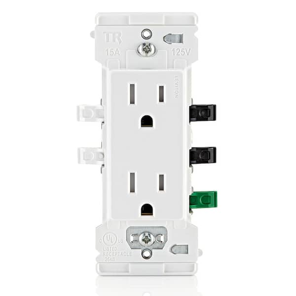 Leviton - Decora 15 Amp 125 V Tamper Resistant Duplex Outlet/Receptacle, White (1-Pack) E5325-SW