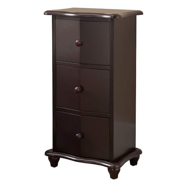 Kings Brand Furniture 3-Drawer Cherry Wood Chest