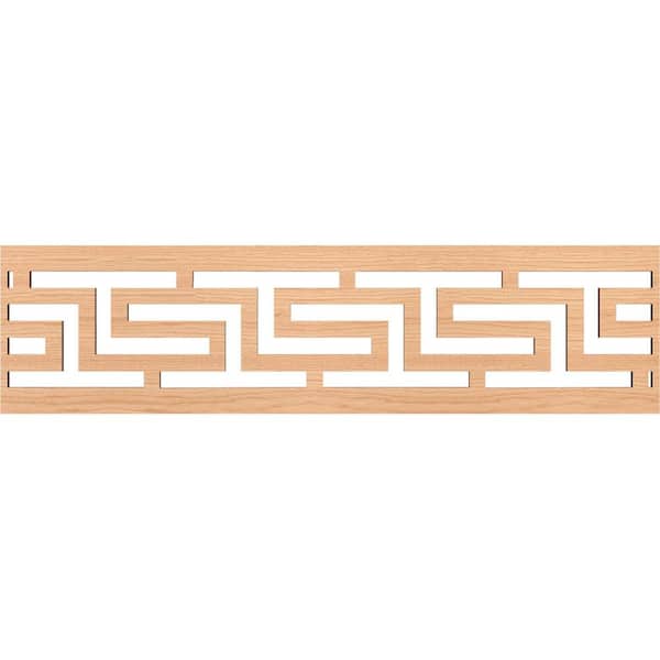 Ekena Millwork Tulum Fretwork 0.375 in. D x 47 in. W x 12 in. L Hickory Wood Panel Moulding