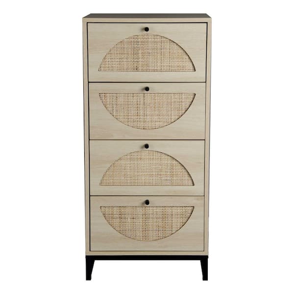 Miscool Anky 18.9 in. W x 15.75 in. D x 40.75 in. H Brown MDF Freestanding Bathroom Linen Cabinet in Natural