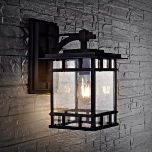 Rolran 1-Light Black Outdoor Wall Lantern Sconce