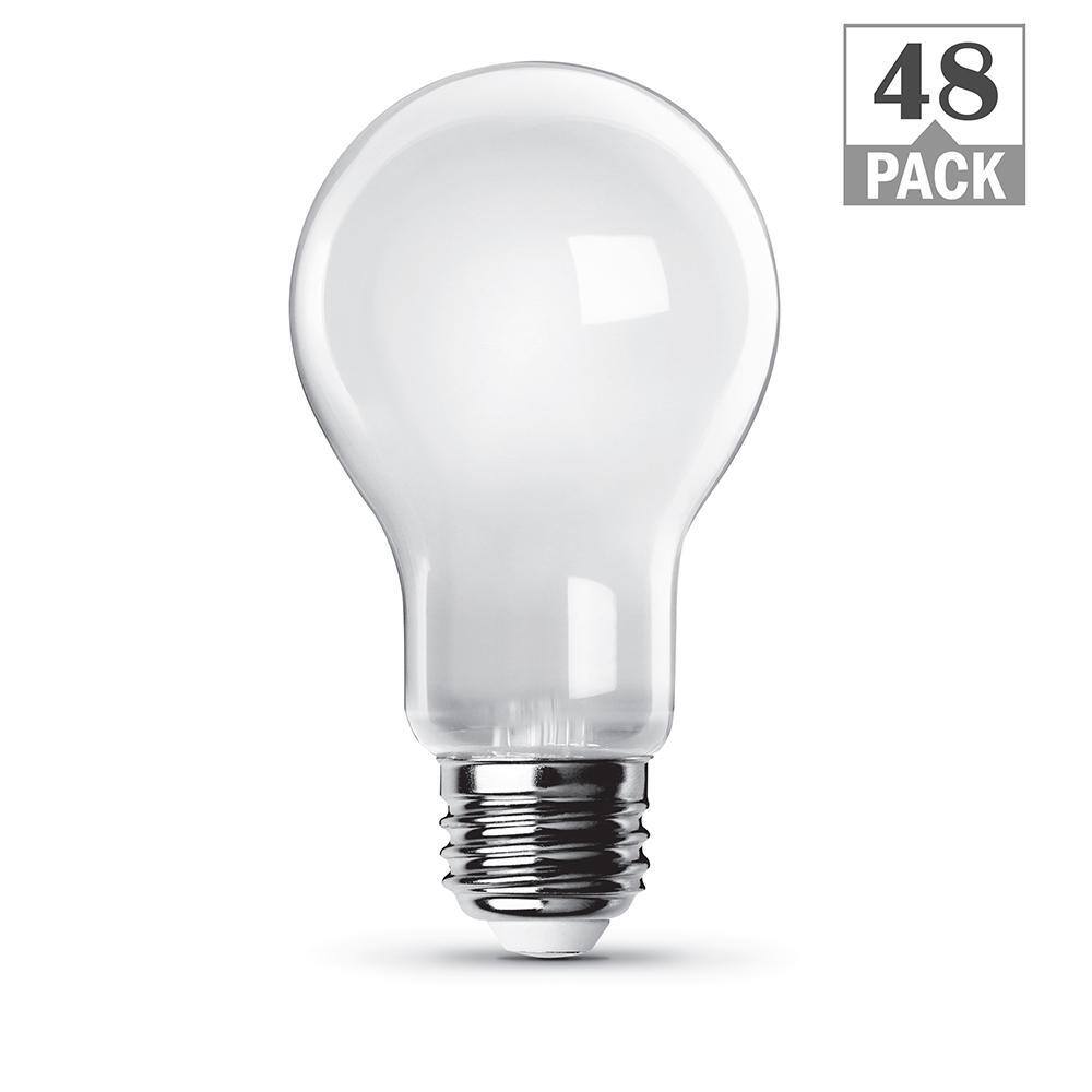 40-Watt Equivalent A19 Dimmable Filament CEC 90+ CRI Frost Glass E26 Medium LED Light Bulb, Bright White 3000K (48-Pack) price history on PriceWatchPro