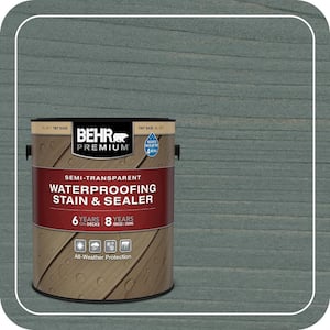 1 gal. #ST-119 Colony Blue Semi-Transparent Waterproofing Exterior Wood Stain and Sealer