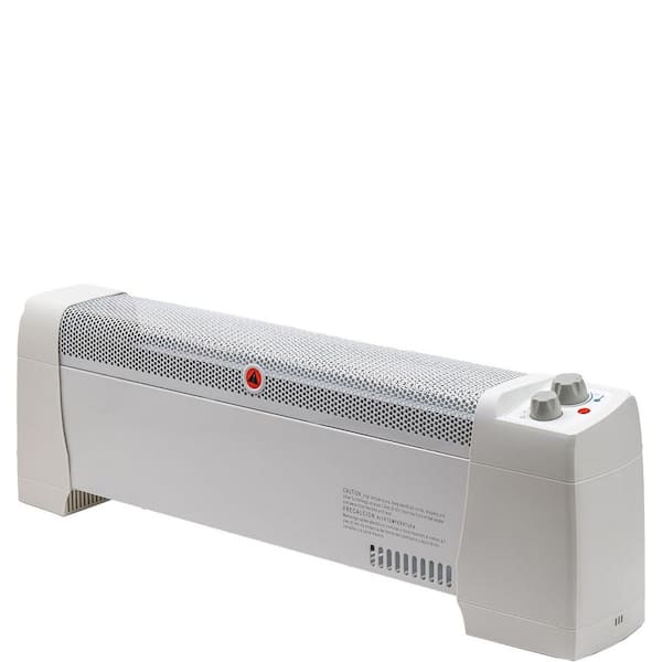 1500W Baseboard Space Heater, Adjustable Thermostat, Dent-Proof End Panels, Overheat Protection, Tip-Over Switch