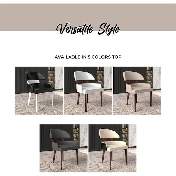 Leisuremod Modern Dining Chairs Leather Seat Curved Open Leisuremod Modern Dining Chairs Leather Seat Curved Open